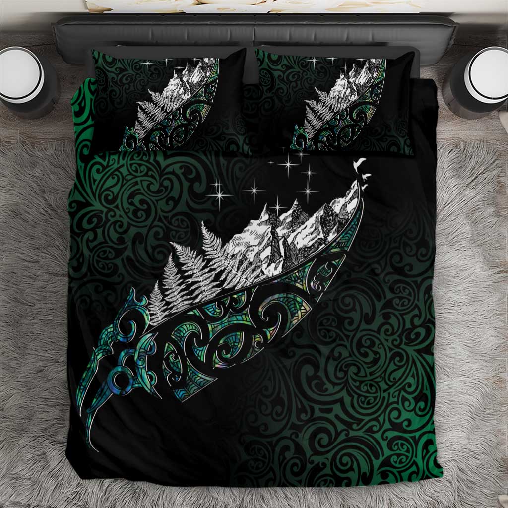 Maori Matariki Bedding Set Landscape Styled Fern - Paua Shell