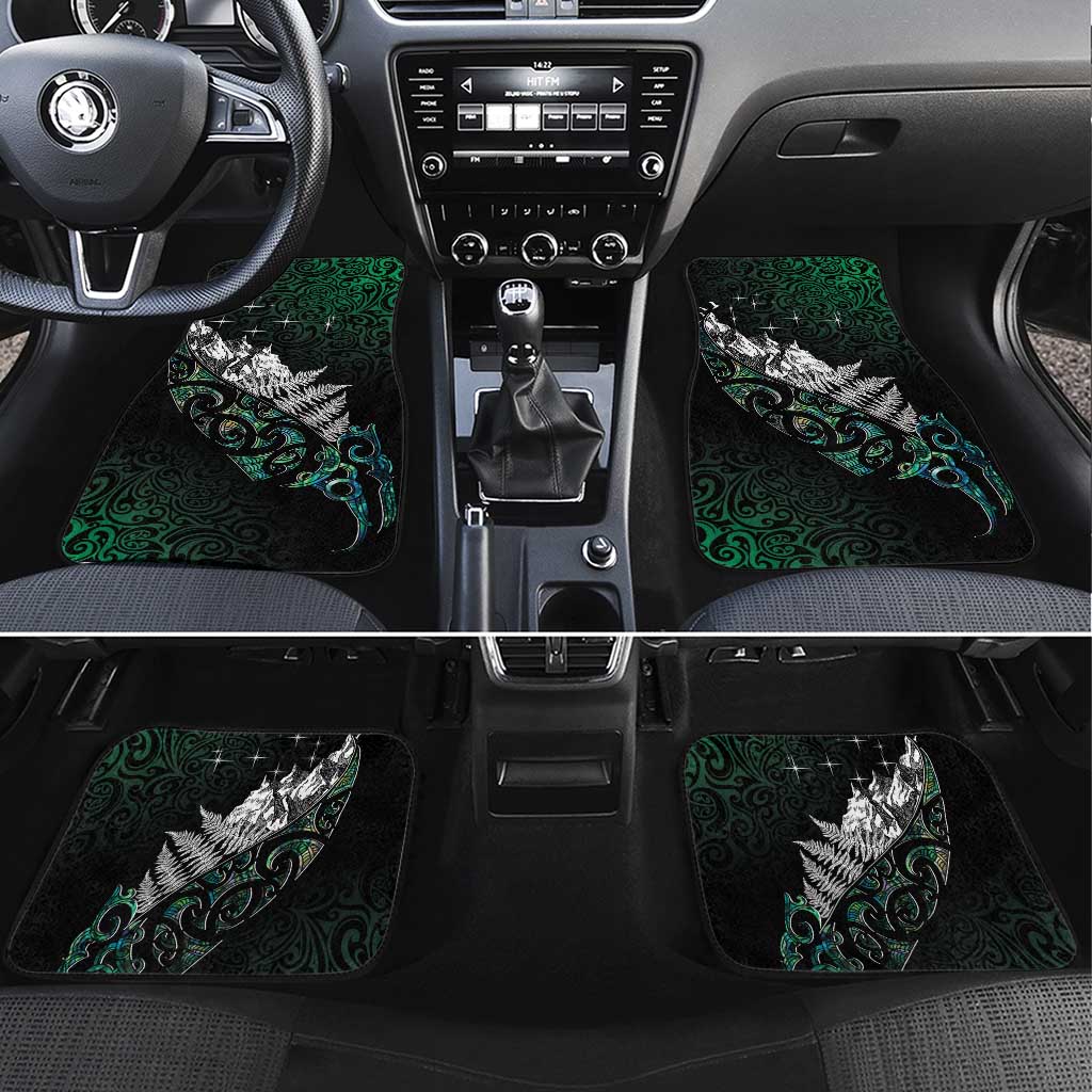 Maori Matariki Car Mats Landscape Styled Fern - Paua Shell