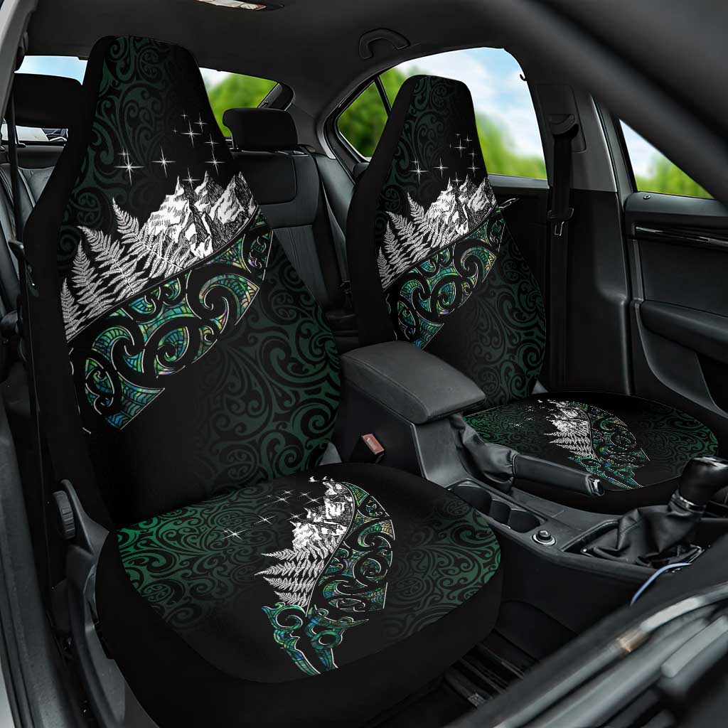 Maori Matariki Car Seat Cover Landscape Styled Fern - Paua Shell