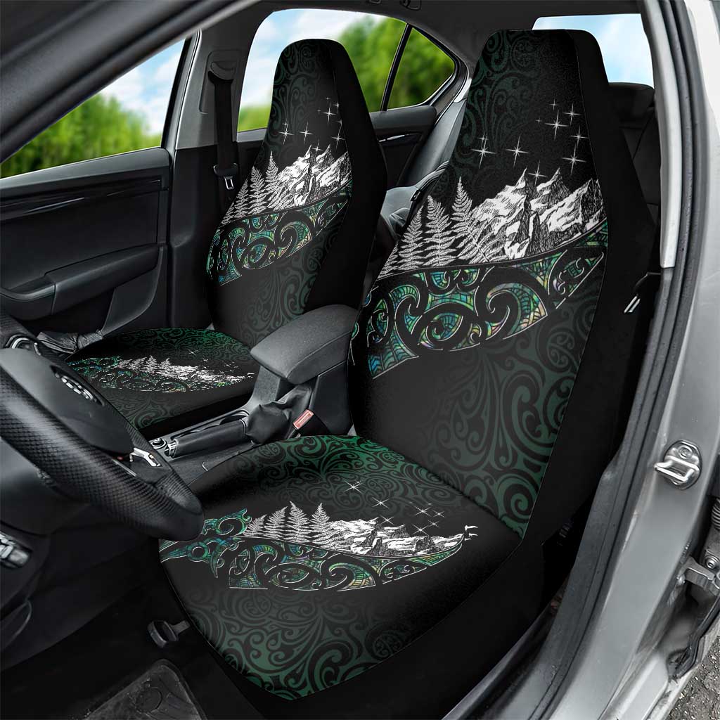 Maori Matariki Car Seat Cover Landscape Styled Fern - Paua Shell