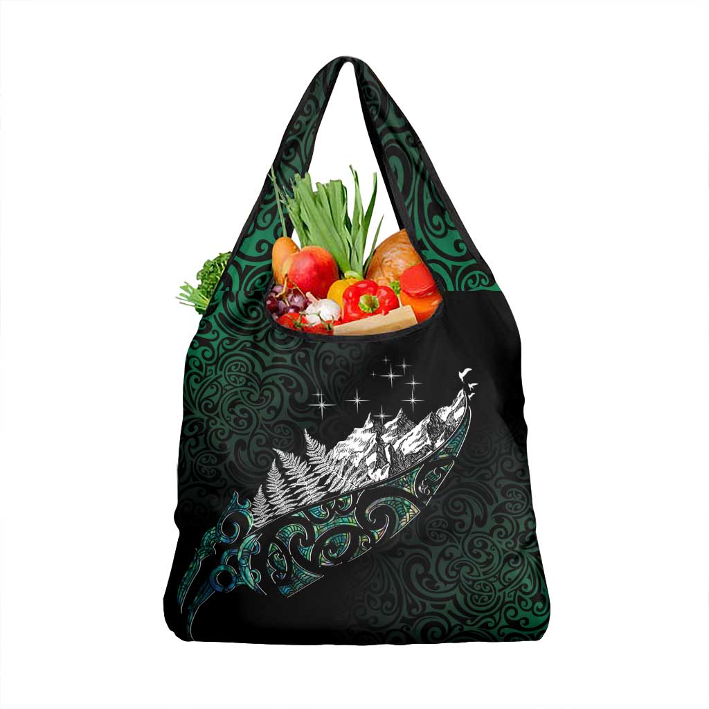 Maori Matariki Grocery Bag Landscape Styled Fern - Paua Shell