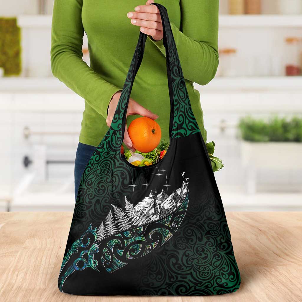 Maori Matariki Grocery Bag Landscape Styled Fern - Paua Shell