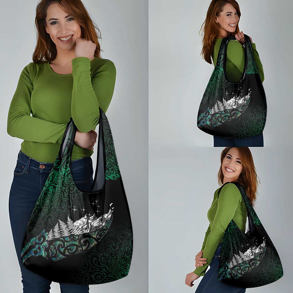 Maori Matariki Grocery Bag Landscape Styled Fern - Paua Shell
