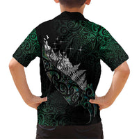 Maori Matariki Kid Hawaiian Shirt Landscape Styled Fern - Paua Shell