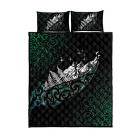 Maori Matariki Quilt Bed Set Landscape Styled Fern - Paua Shell