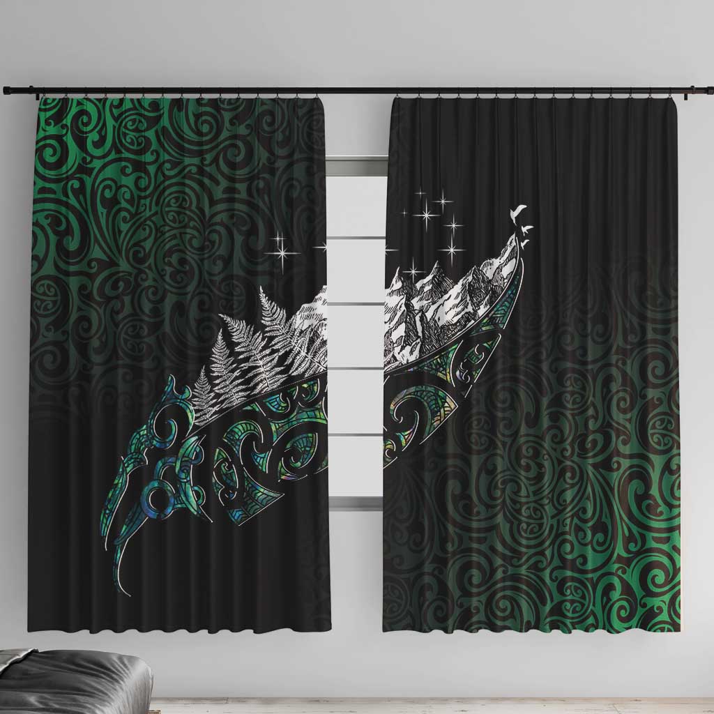 Maori Matariki Window Curtain Landscape Styled Fern - Paua Shell