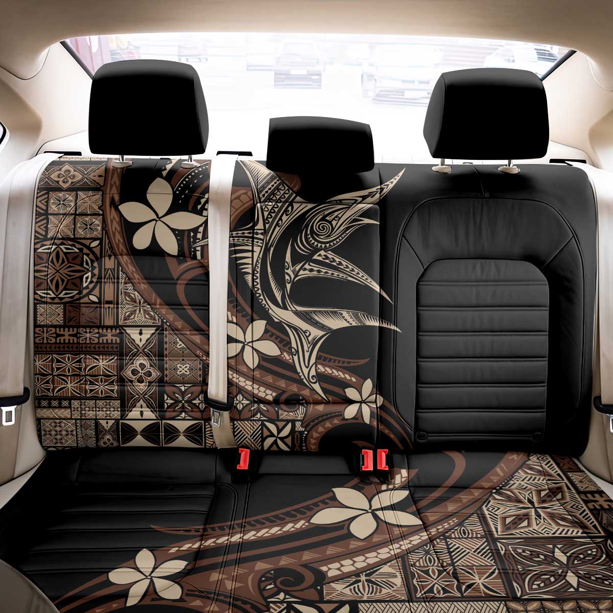 Samoa Manuia le Aso Tuto'atasi Back Car Seat Cover Siapo Mamanu Mix Tatau Marlin