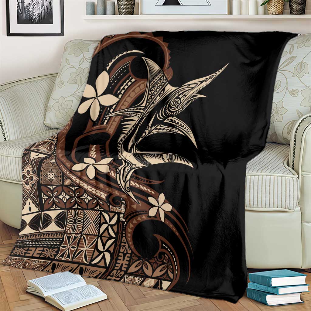 Samoa Manuia le Aso Tuto'atasi Blanket Siapo Mamanu Mix Tatau Marlin