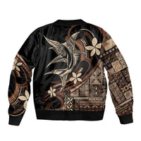 Samoa Manuia le Aso Tuto'atasi Bomber Jacket Siapo Mamanu Mix Tatau Marlin