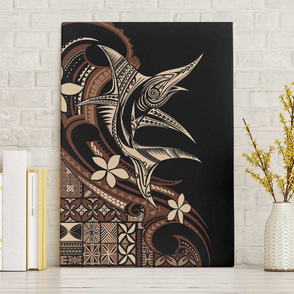 Samoa Manuia le Aso Tuto'atasi Canvas Wall Art Siapo Mamanu Mix Tatau Marlin