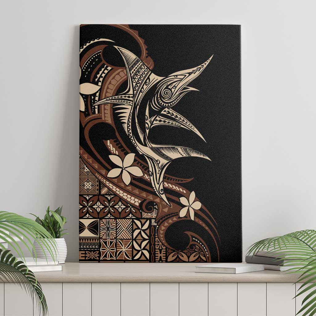 Samoa Manuia le Aso Tuto'atasi Canvas Wall Art Siapo Mamanu Mix Tatau Marlin
