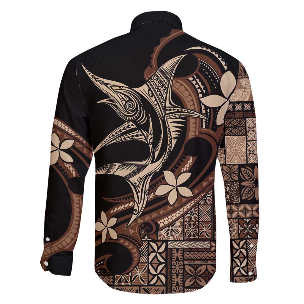 Samoa Manuia le Aso Tuto'atasi Family Matching Mermaid Dress and Hawaiian Shirt Siapo Mamanu Mix Tatau Marlin