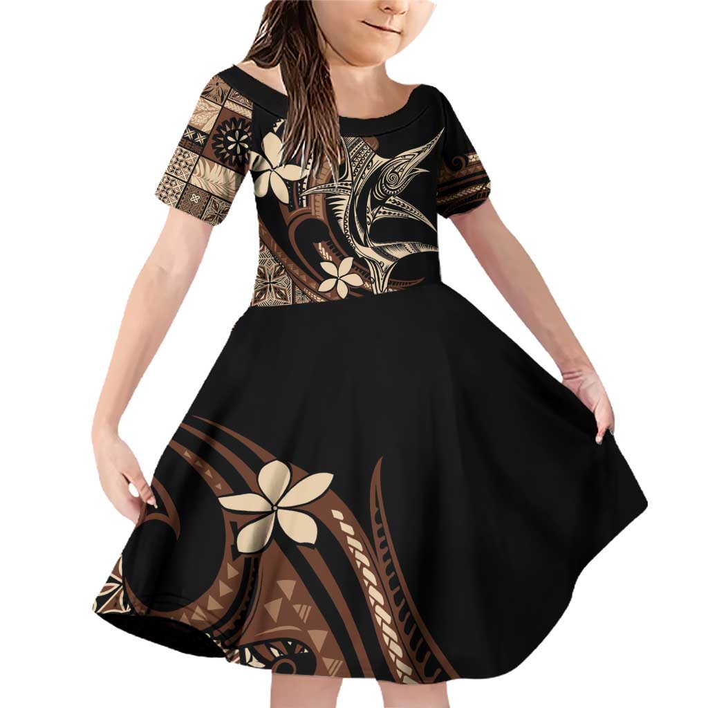 Samoa Manuia le Aso Tuto'atasi Family Matching Off Shoulder Short Dress and Hawaiian Shirt Siapo Mamanu Mix Tatau Marlin