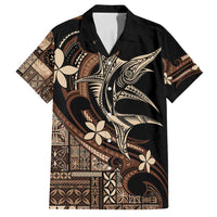 Samoa Manuia le Aso Tuto'atasi Family Matching Tank Maxi Dress and Hawaiian Shirt Siapo Mamanu Mix Tatau Marlin