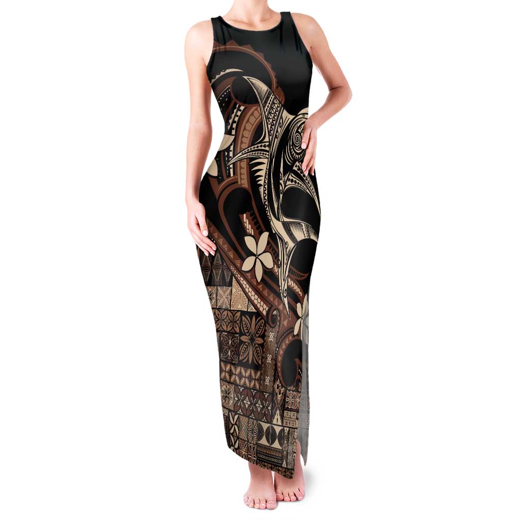 Samoa Manuia le Aso Tuto'atasi Family Matching Tank Maxi Dress and Hawaiian Shirt Siapo Mamanu Mix Tatau Marlin