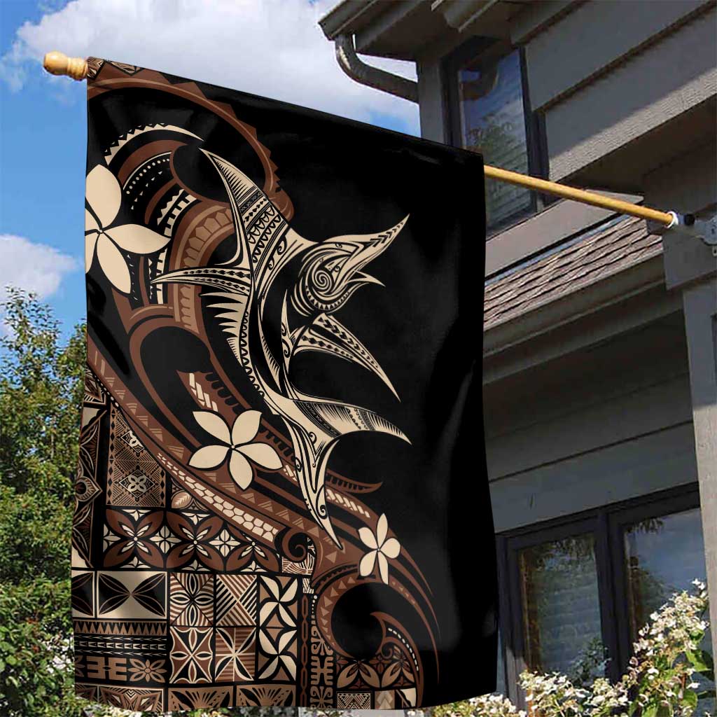 Samoa Manuia le Aso Tuto'atasi Garden Flag Siapo Mamanu Mix Tatau Marlin