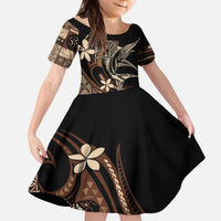 Samoa Manuia le Aso Tuto'atasi Kid Short Sleeve Dress Siapo Mamanu Mix Tatau Marlin