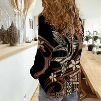 Samoa Manuia le Aso Tuto'atasi Women Casual Shirt Siapo Mamanu Mix Tatau Marlin