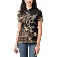 Samoa Manuia le Aso Tuto'atasi Women Polo Shirt Siapo Mamanu Mix Tatau Marlin