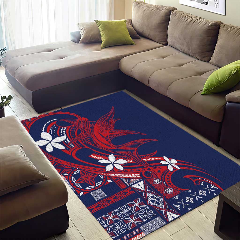 Samoa Manuia le Aso Tuto'atasi Area Rug Siapo Mamanu Mix Tatau Marlin - Flag Color