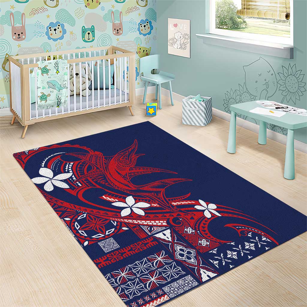 Samoa Manuia le Aso Tuto'atasi Area Rug Siapo Mamanu Mix Tatau Marlin - Flag Color