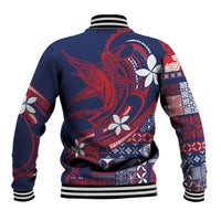 Samoa Manuia le Aso Tuto'atasi Baseball Jacket Siapo Mamanu Mix Tatau Marlin - Flag Color LT7 - Polynesian Pride