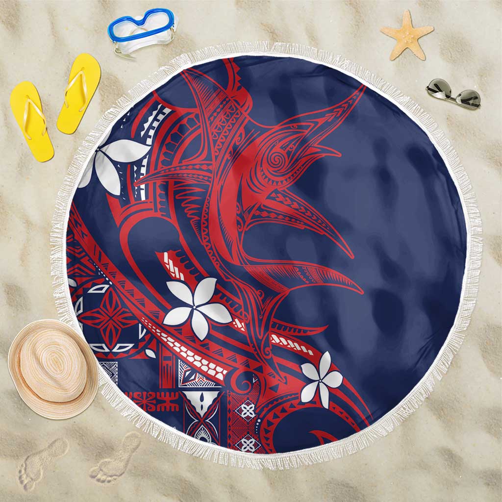 Samoa Manuia le Aso Tuto'atasi Beach Blanket Siapo Mamanu Mix Tatau Marlin - Flag Color