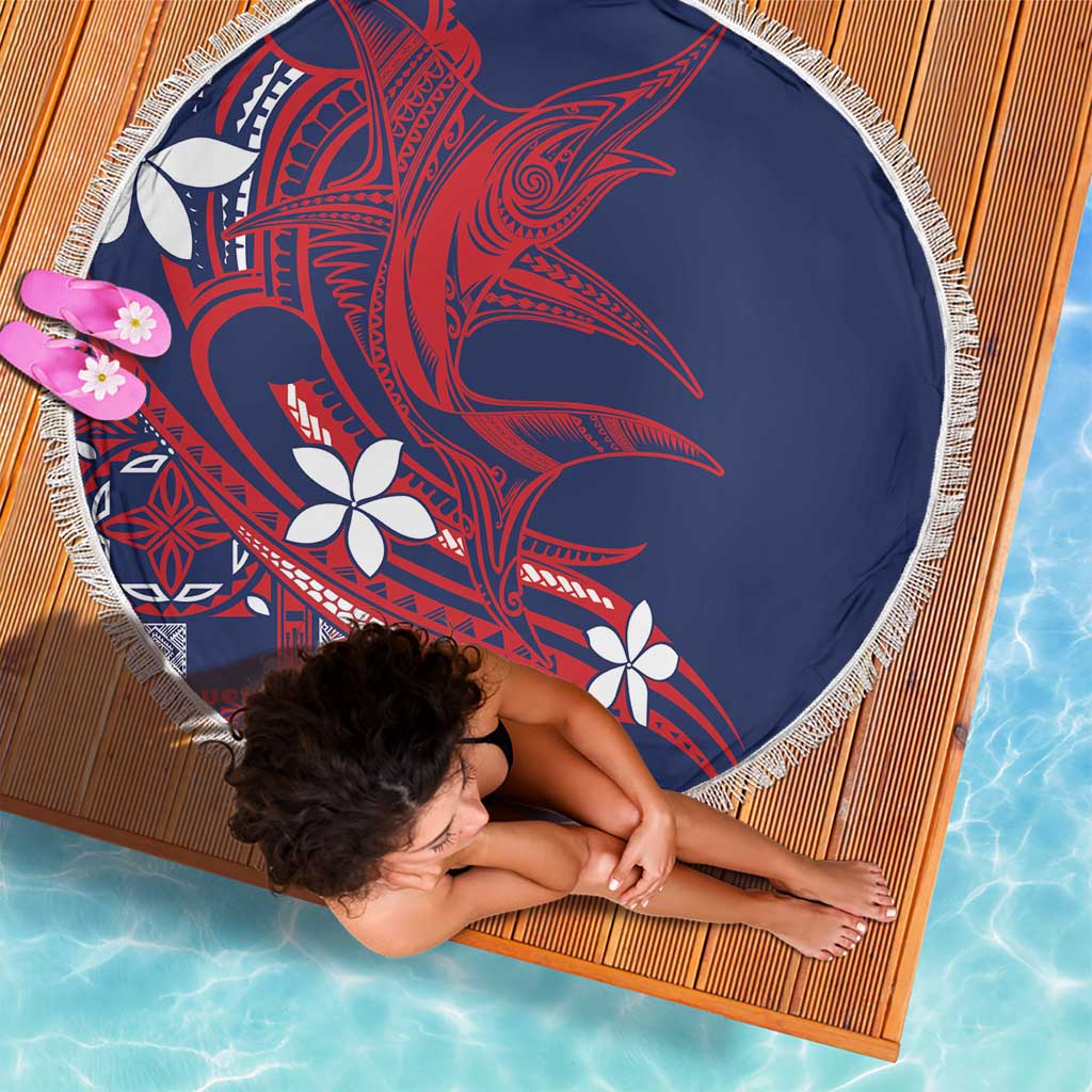 Samoa Manuia le Aso Tuto'atasi Beach Blanket Siapo Mamanu Mix Tatau Marlin - Flag Color