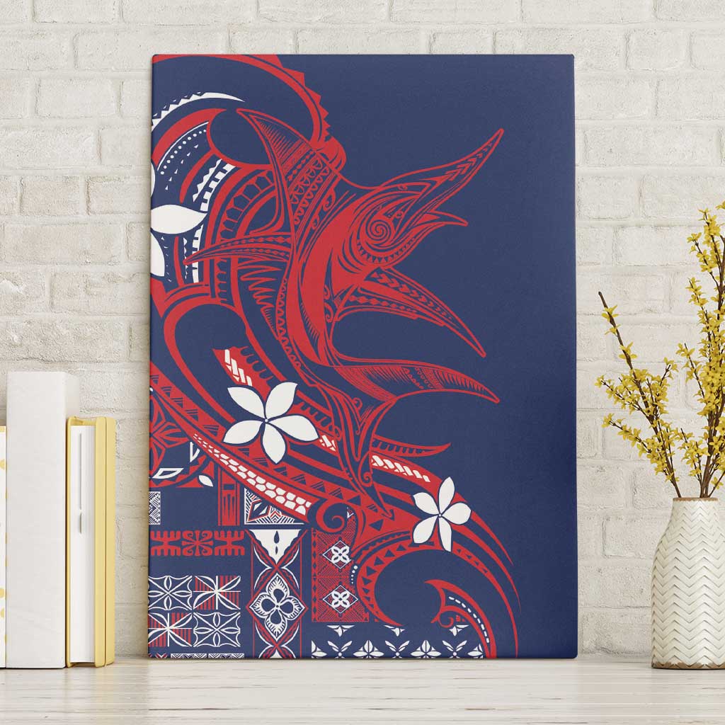 Samoa Manuia le Aso Tuto'atasi Canvas Wall Art Siapo Mamanu Mix Tatau Marlin - Flag Color