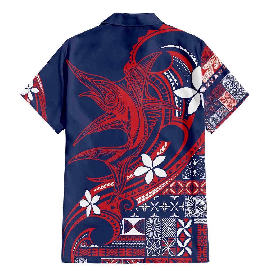 Samoa Manuia le Aso Tuto'atasi Family Matching Mermaid Dress and Hawaiian Shirt Siapo Mamanu Mix Tatau Marlin - Flag Color