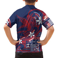 Samoa Manuia le Aso Tuto'atasi Family Matching Tank Maxi Dress and Hawaiian Shirt Siapo Mamanu Mix Tatau Marlin - Flag Color LT7 - Polynesian Pride