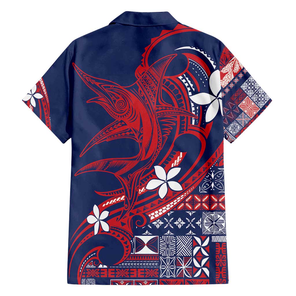 Samoa Manuia le Aso Tuto'atasi Family Matching Tank Maxi Dress and Hawaiian Shirt Siapo Mamanu Mix Tatau Marlin - Flag Color LT7 - Polynesian Pride