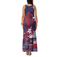 Samoa Manuia le Aso Tuto'atasi Family Matching Tank Maxi Dress and Hawaiian Shirt Siapo Mamanu Mix Tatau Marlin - Flag Color LT7 - Polynesian Pride