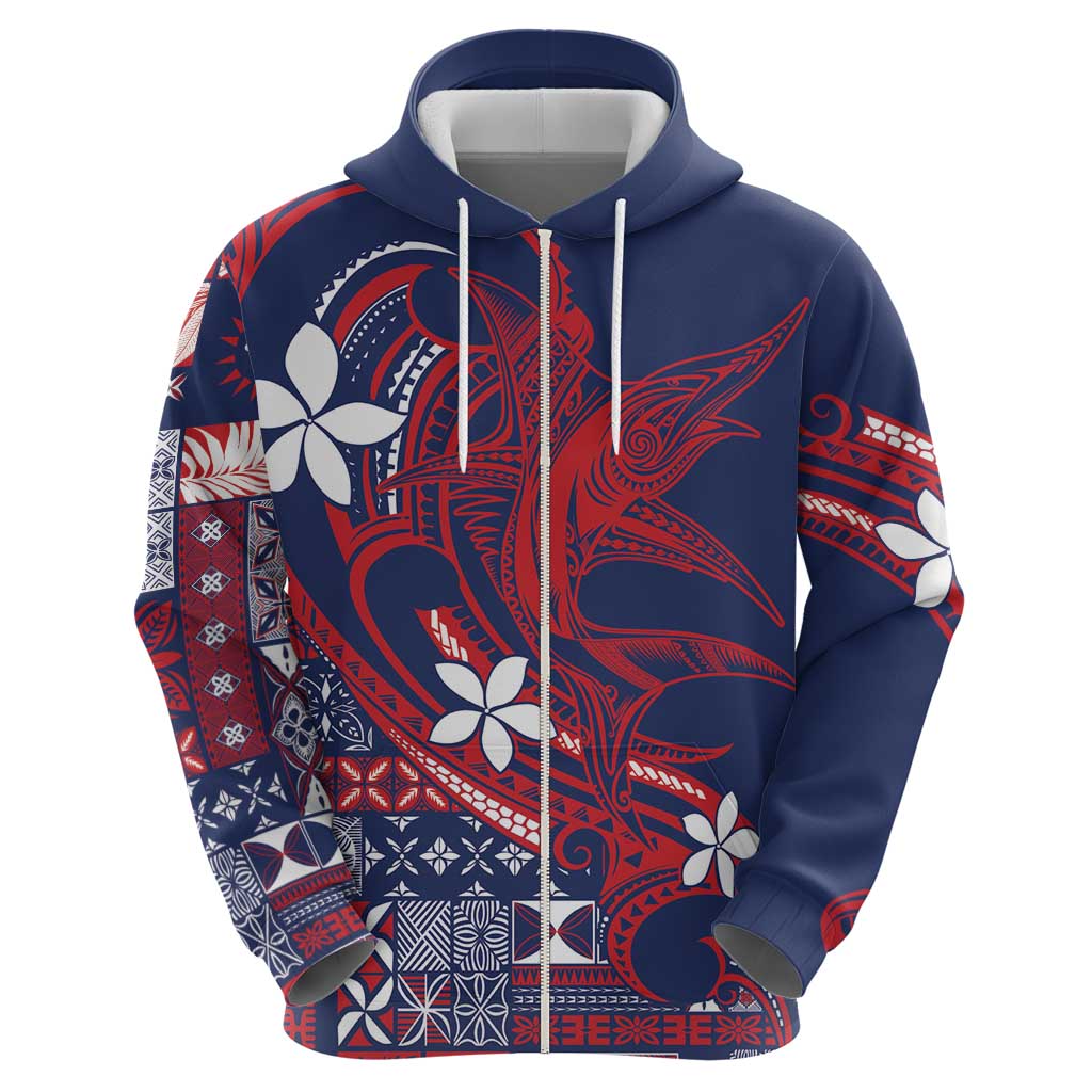 Samoa Manuia le Aso Tuto'atasi Hoodie Siapo Mamanu Mix Tatau Marlin - Flag Color