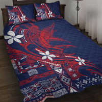 Samoa Manuia le Aso Tuto'atasi Quilt Bed Set Siapo Mamanu Mix Tatau Marlin - Flag Color