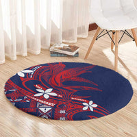 Samoa Manuia le Aso Tuto'atasi Round Carpet Siapo Mamanu Mix Tatau Marlin - Flag Color