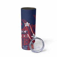 Samoa Manuia le Aso Tuto'atasi Skinny Tumbler Siapo Mamanu Mix Tatau Marlin - Flag Color