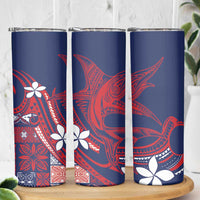 Samoa Manuia le Aso Tuto'atasi Skinny Tumbler Siapo Mamanu Mix Tatau Marlin - Flag Color
