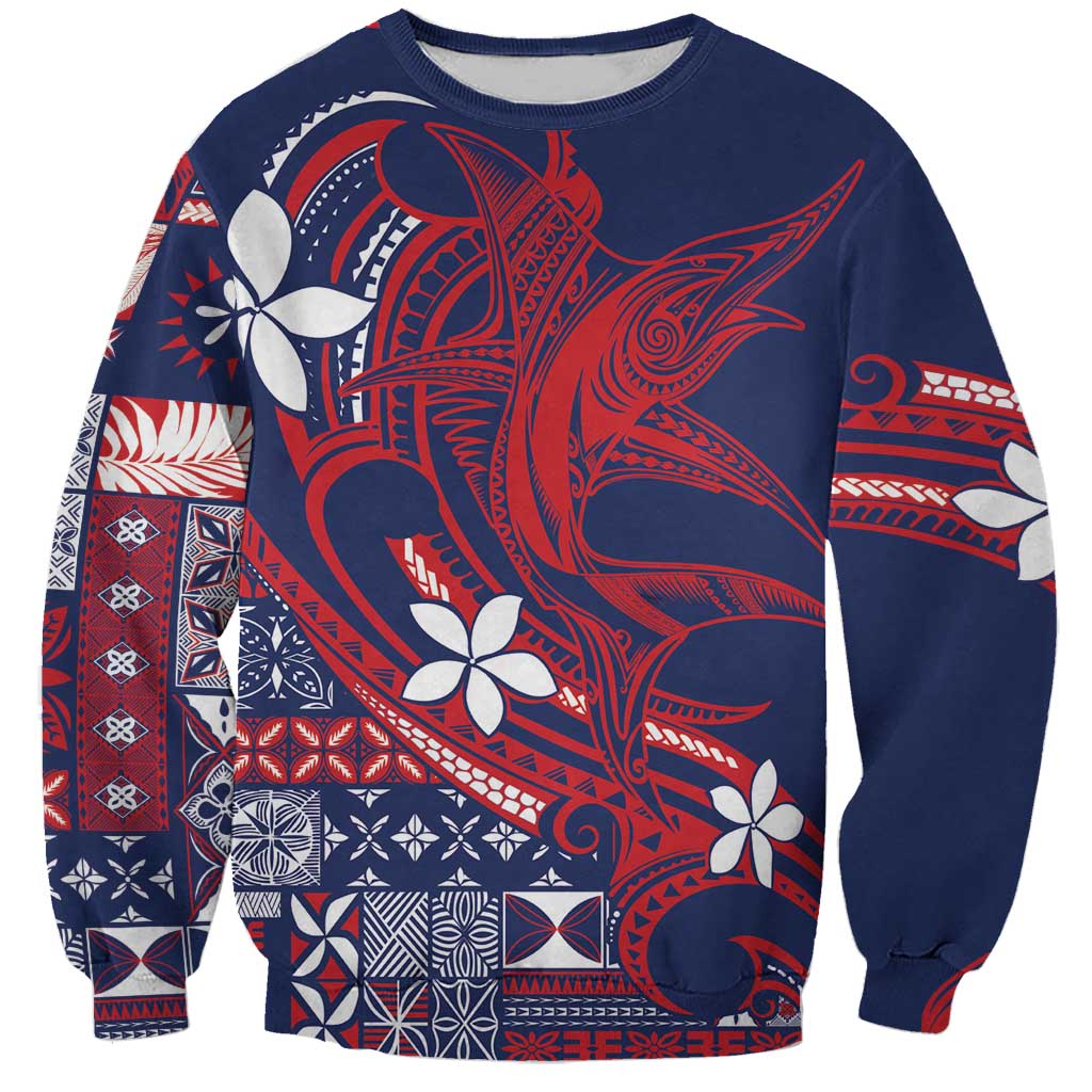 Samoa Manuia le Aso Tuto'atasi Sweatshirt Siapo Mamanu Mix Tatau Marlin - Flag Color