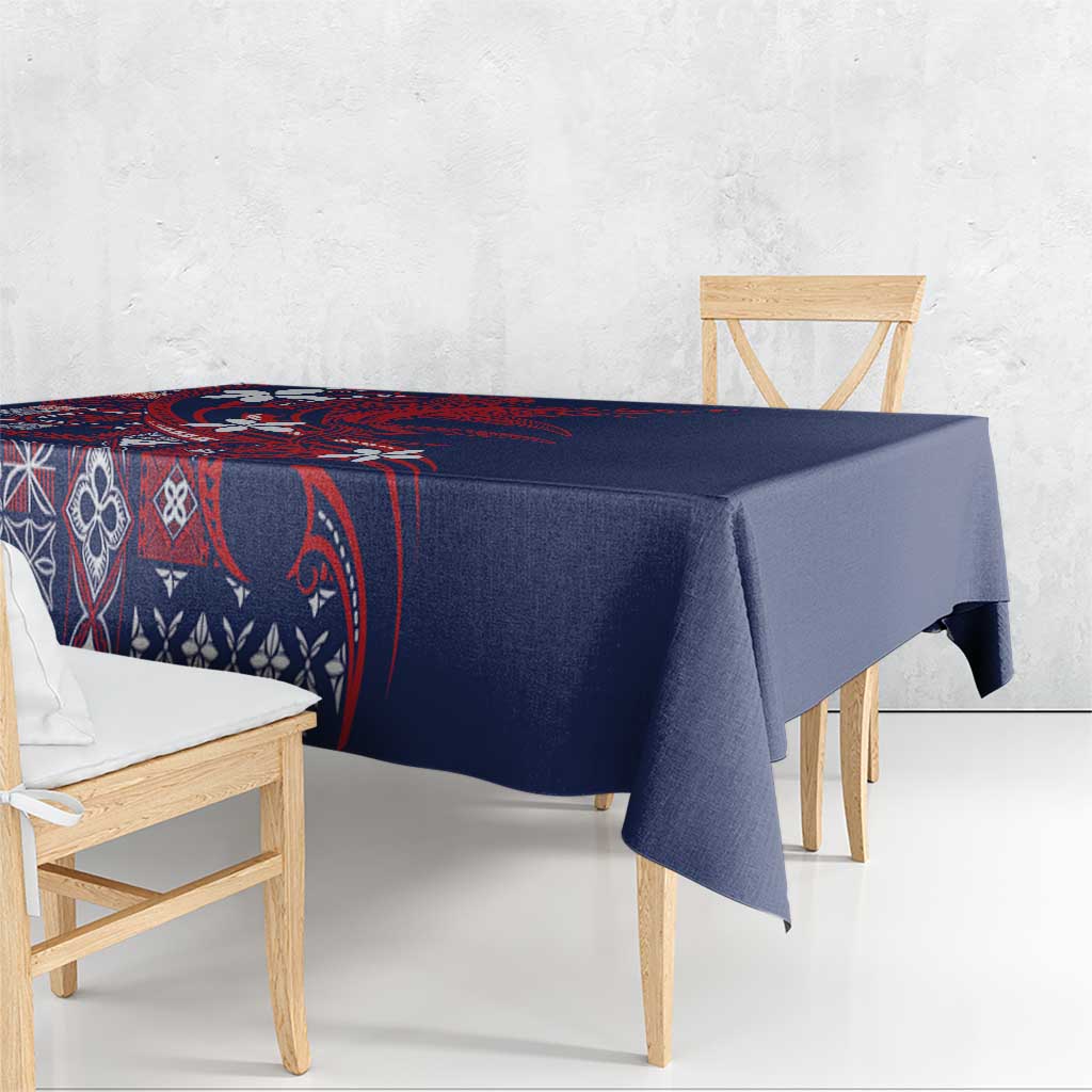 Samoa Manuia le Aso Tuto'atasi Tablecloth Siapo Mamanu Mix Tatau Marlin - Flag Color