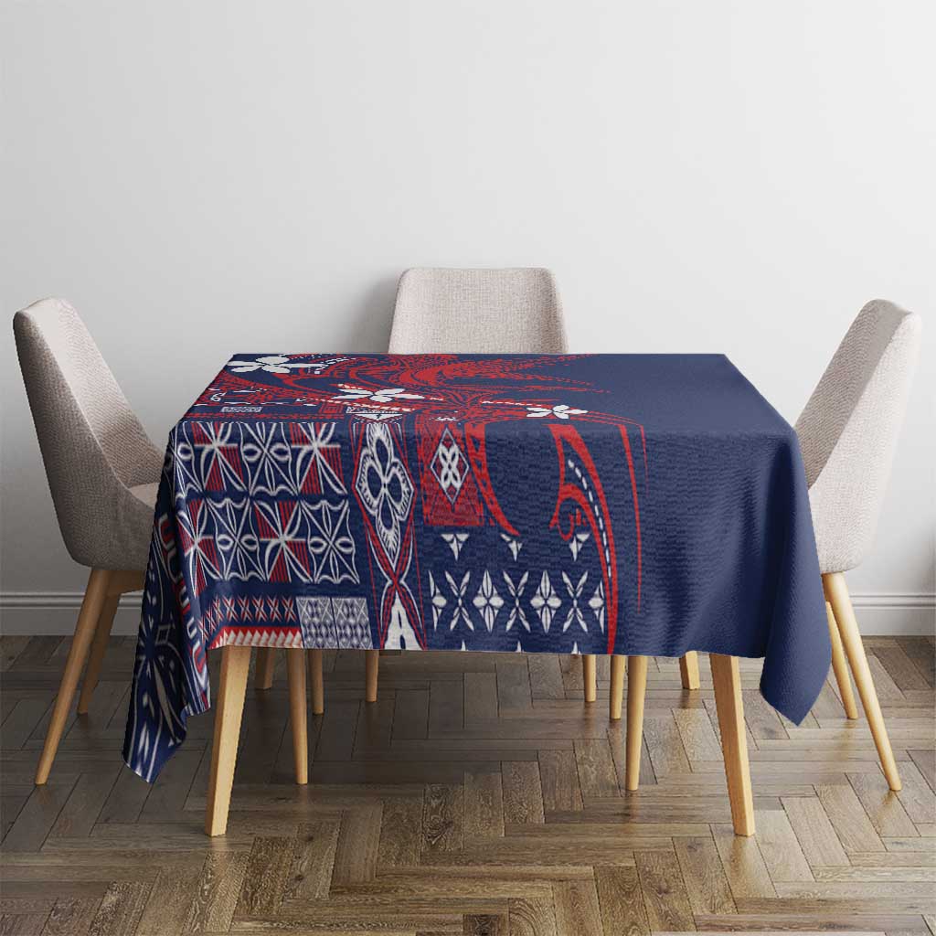 Samoa Manuia le Aso Tuto'atasi Tablecloth Siapo Mamanu Mix Tatau Marlin - Flag Color