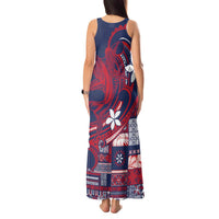 Samoa Manuia le Aso Tuto'atasi Tank Maxi Dress Siapo Mamanu Mix Tatau Marlin - Flag Color