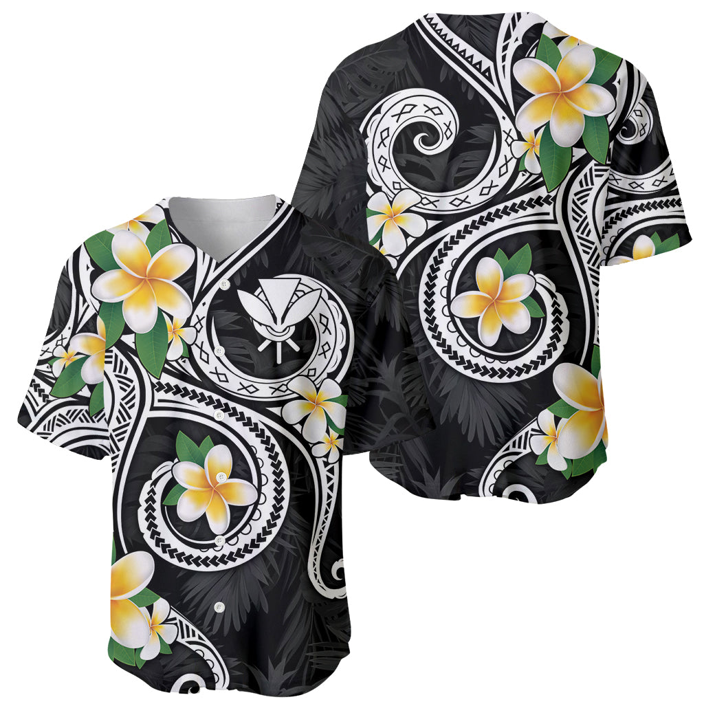 Kanaka Maoli Hawaii Plumeria Baseball Jersey Dancing Tentacles Black Style