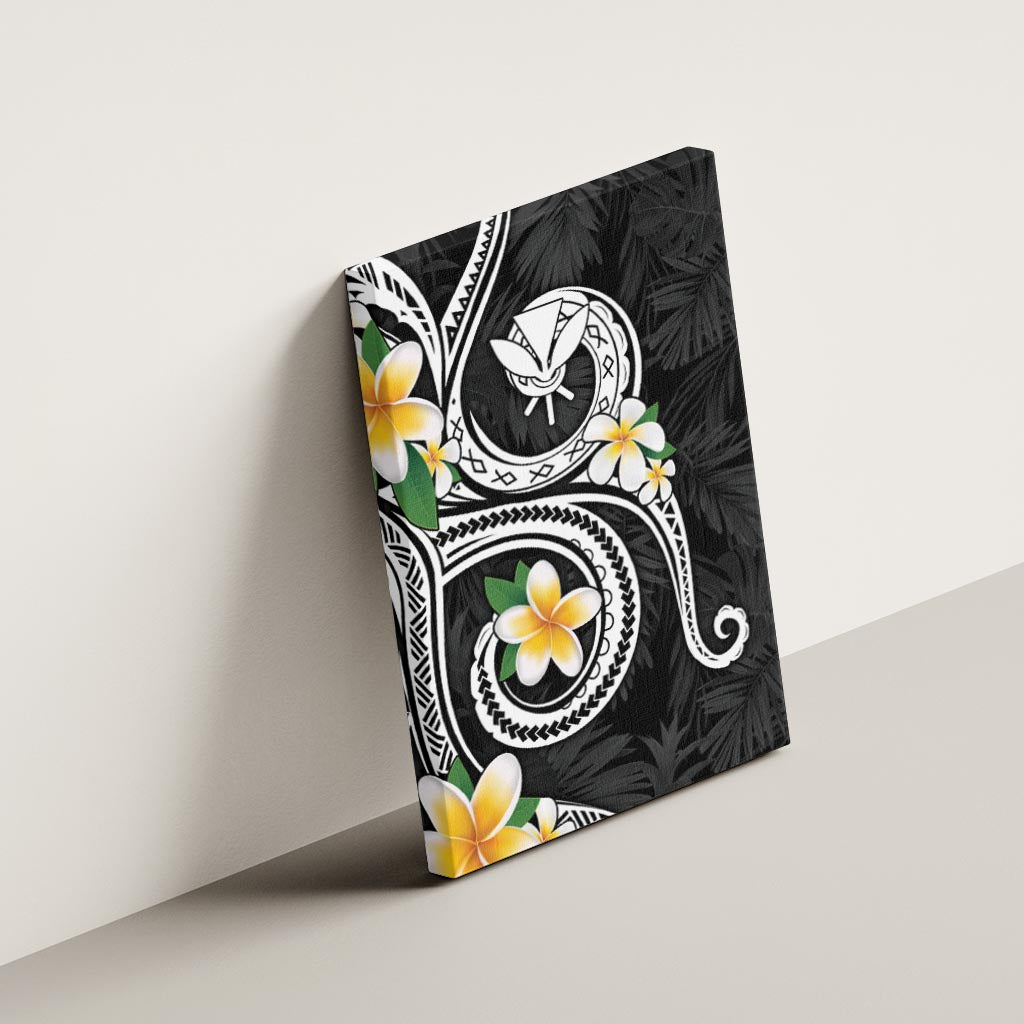 Kanaka Maoli Hawaii Plumeria Canvas Wall Art Dancing Tentacles Black Style