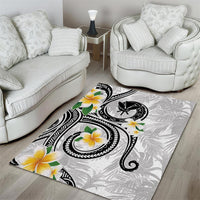 Kanaka Maoli Hawaii Plumeria Area Rug Dancing Tentacles White Style