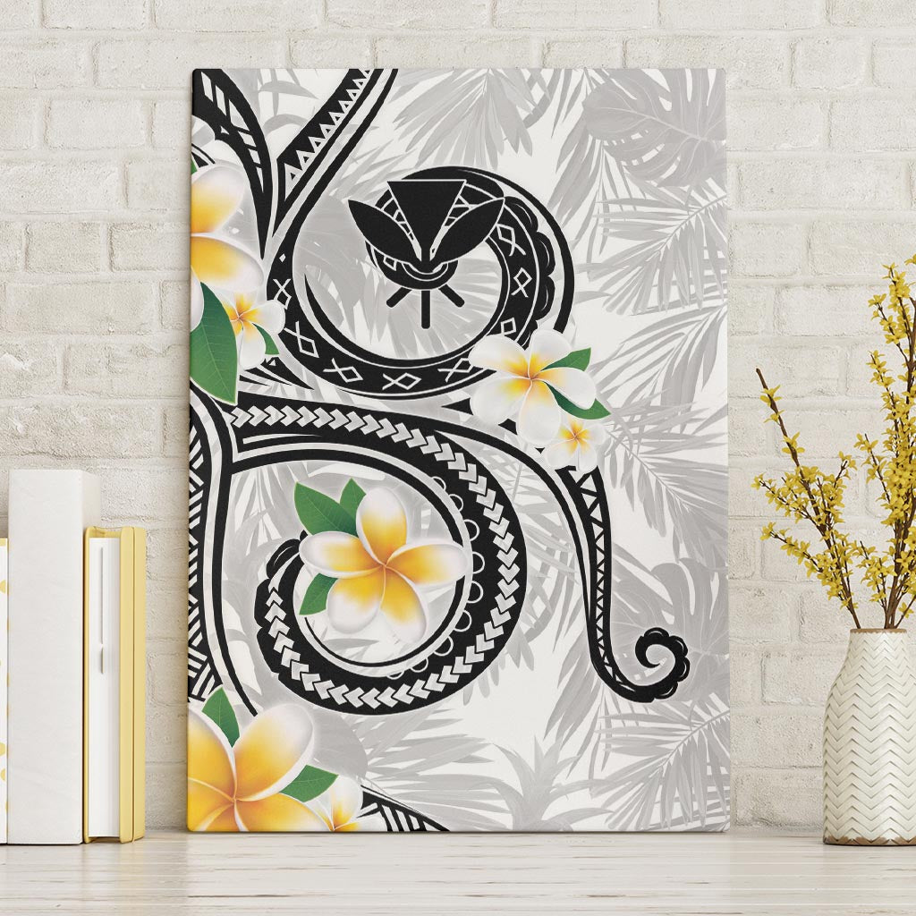 Kanaka Maoli Hawaii Plumeria Canvas Wall Art Dancing Tentacles White Style