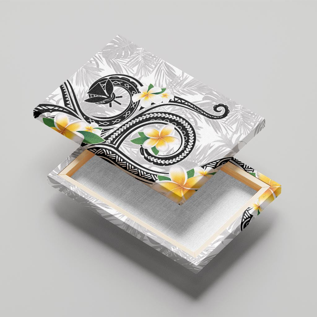 Kanaka Maoli Hawaii Plumeria Canvas Wall Art Dancing Tentacles White Style