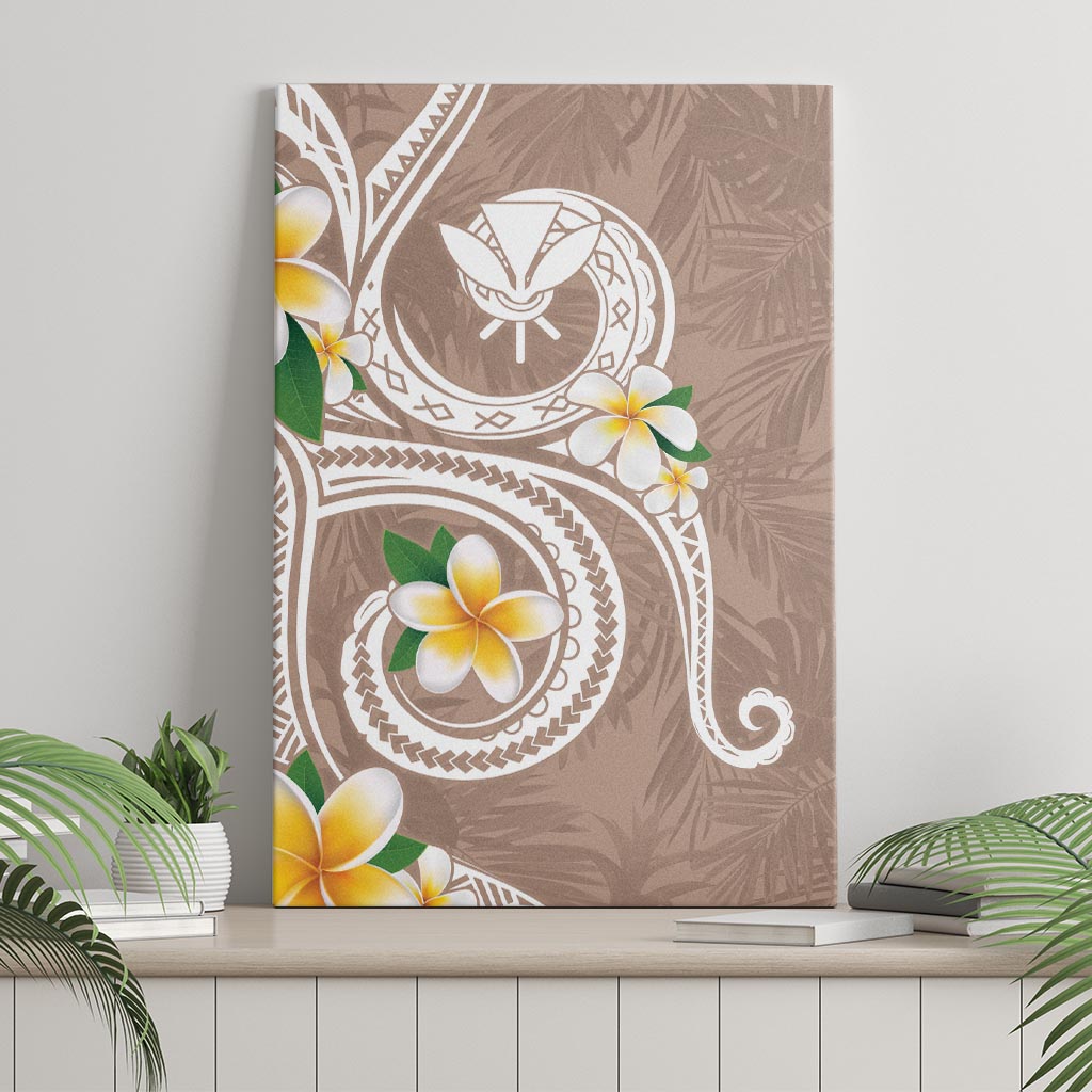 Kanaka Maoli Hawaii Plumeria Canvas Wall Art Dancing Tentacles Beige Style LT7
