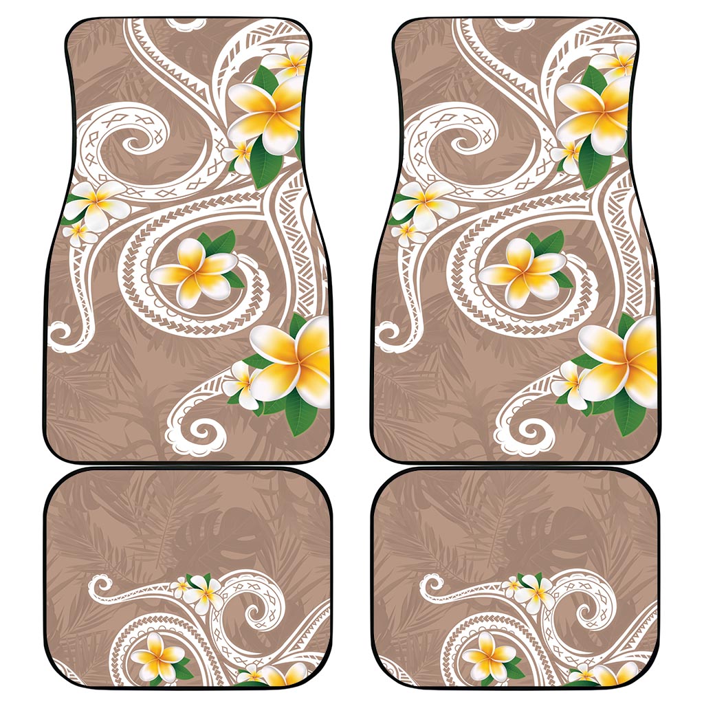 Kanaka Maoli Hawaii Plumeria Car Mats Dancing Tentacles Beige Style LT7