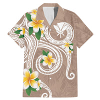 Kanaka Maoli Hawaii Plumeria Family Matching Mermaid Dress and Hawaiian Shirt Dancing Tentacles Beige Style